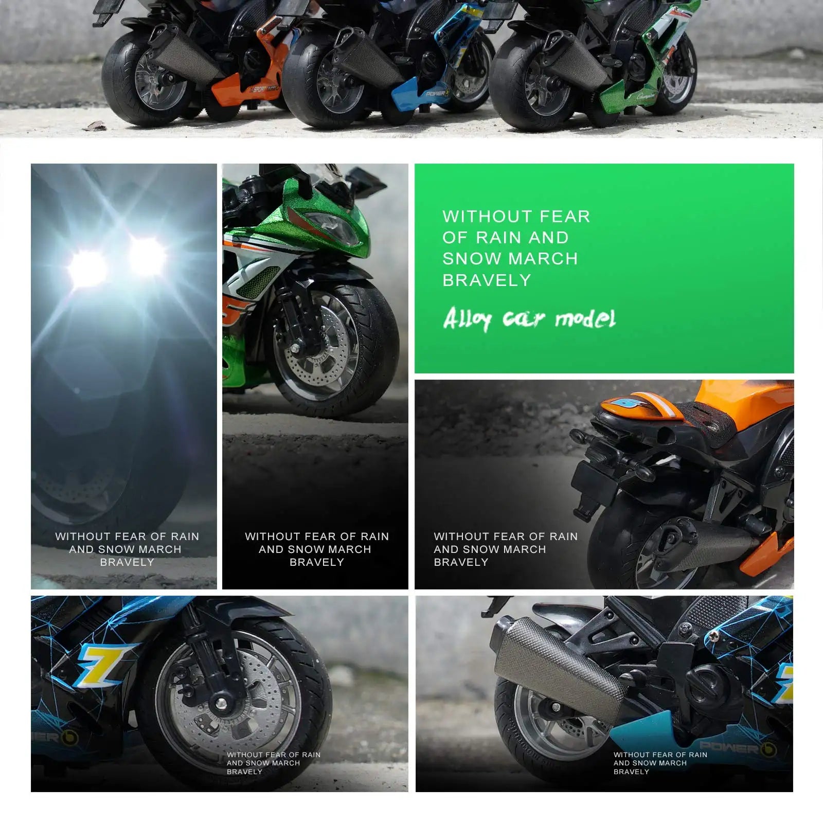 Motorcycle Model 1:14 Diecast Toy Scale light and sound Gift Collection Pull Back Metal Simulation Collection Motor