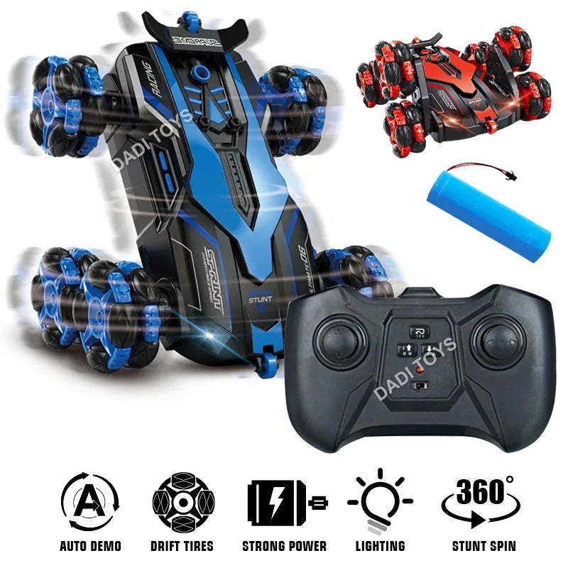 RC Stunt Car 360 Degree Spinning High Speed Telescopic Rotating Remote Control Climbing rc Toy Drift Stunt car