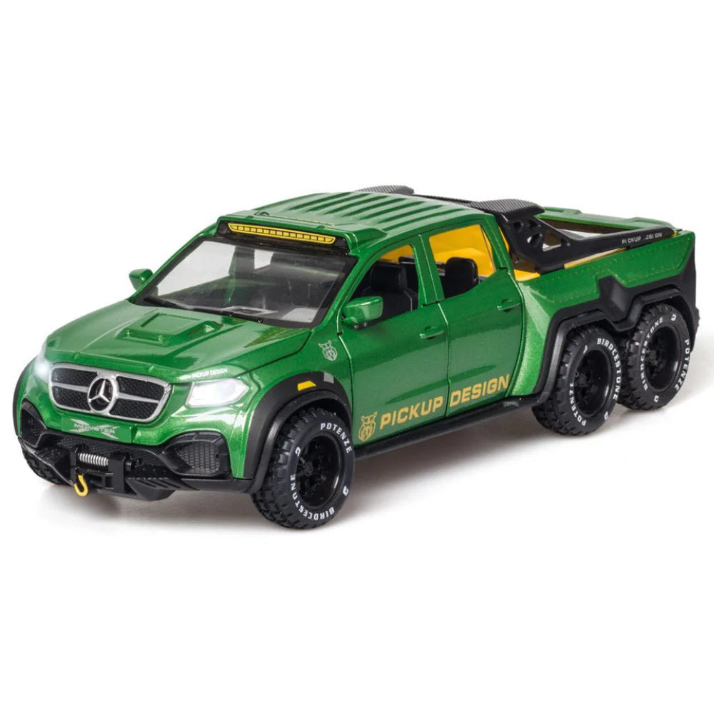 AMG*6-6-PICKUP 1:24 DIECAST METAL TOY CAR (MULTICOLOUR :-BLACK, GREEN ,RED)