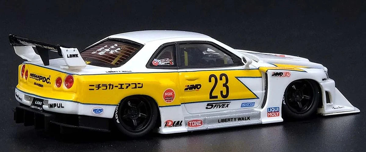 LBWK Nissan E-R34 Super Silhouette Skyline GTR 1:24 Diecast Metal Toy Car