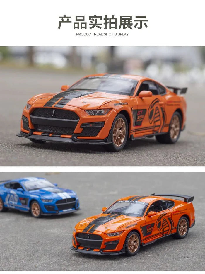 MUSTANG GT500 1:32 DIECAST METAL TOY CAR (MULTICOLOUR :- ORANGE, BLACK, BLUE, WHITE)