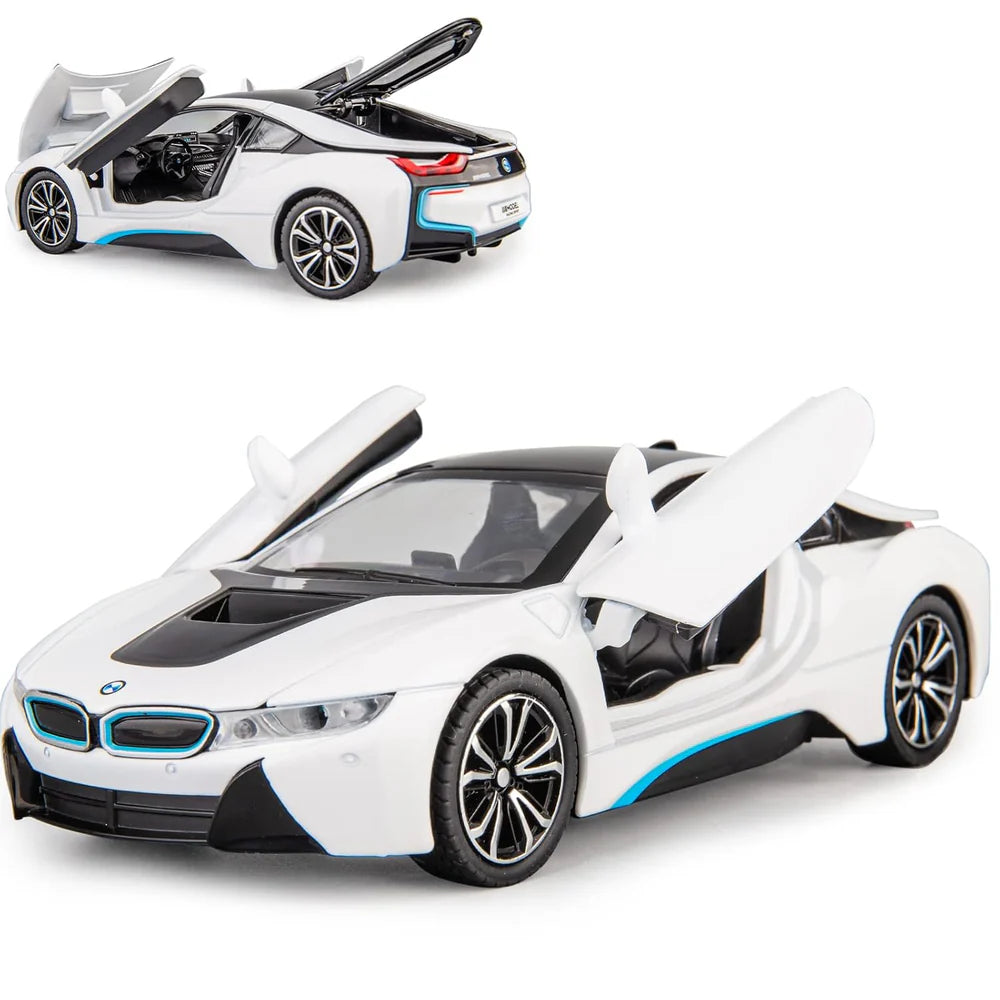 COMPATIBLE FOR BMW I8 1:24 DIECAST METAL TOY CAR (MULTICOLOUR :- WHITE, BLACK )