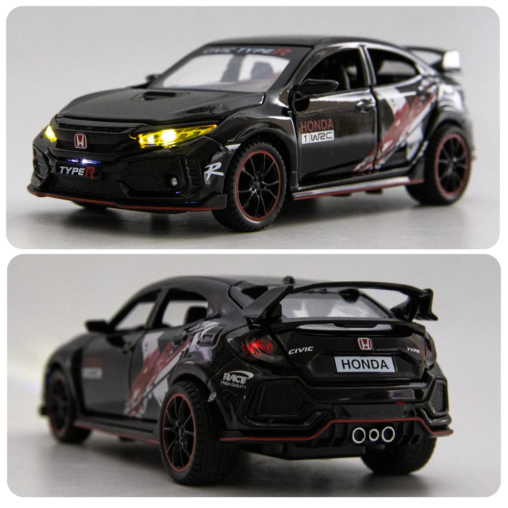 HONDA CIVIC TYPE-R 1:32 DIECAST METAL TOY CAR (MULTICOLOUR :- BLACK, WHITE, RED)