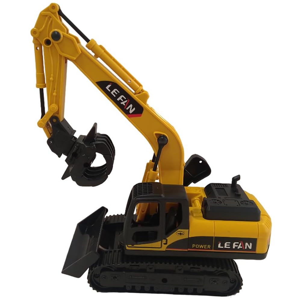 Construction Excavator Bulldozer Long Crane Engineering Vehicle Model Unbreakable Toy for 3 Years Old Boy and Girl