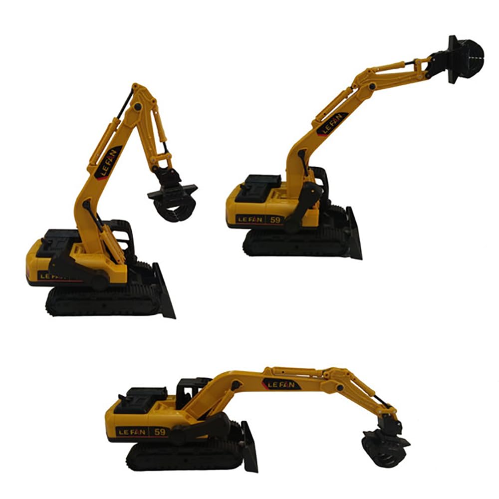 Construction Excavator Bulldozer Long Crane Engineering Vehicle Model Unbreakable Toy for 3 Years Old Boy and Girl