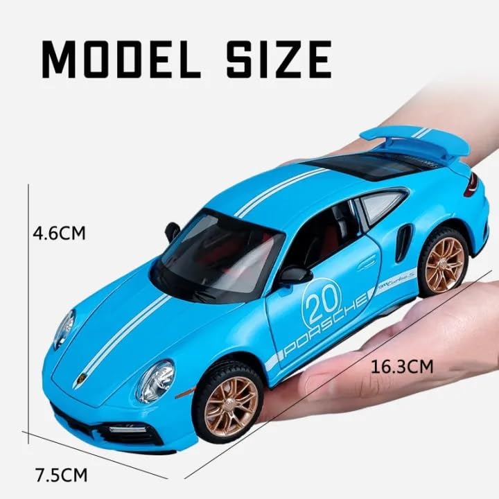 Porsche 911 1:32 DIECAST METAL TOY CAR WITH OPENABLE DOORS & LIGHT, MUSIC BOYS CAR FOR KIDS BEST TOYS GIFTS TOYS FOR KIDS [SIZE:-16.3CM*7.5CM*4.6CM]【 MULTICOLOR 】