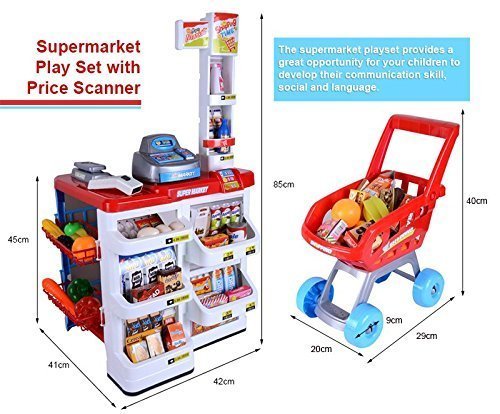 Supermarket Play Set Baby Bucket Shopping Cart