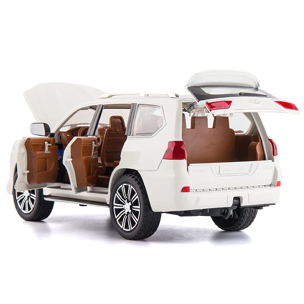 Lexus LX570 1:24 Diecast Metal Toy Car with Openable Door and Sound Light, Gifts Toys for Kids【 Multicolor 】