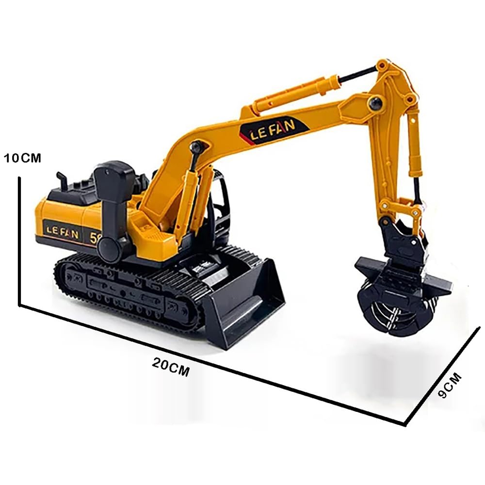 Construction Excavator Bulldozer Long Crane Engineering Vehicle Model Unbreakable Toy for 3 Years Old Boy and Girl