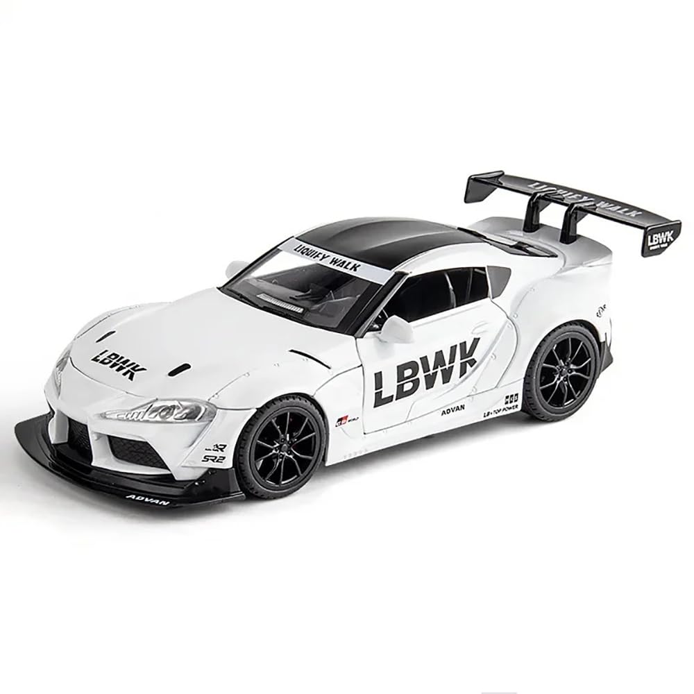 TOYOTA SUPRA GR LBWK 1:24 DIECAST METAL TOY CAR WITH OPENABLE DOORS & LIGHT, MUSIC BOYS CAR FOR KIDS BEST TOYS GIFTS TOYS FOR KIDS [SIZE:-22CM*9CM*7CM]【 MULTICOLOR 】