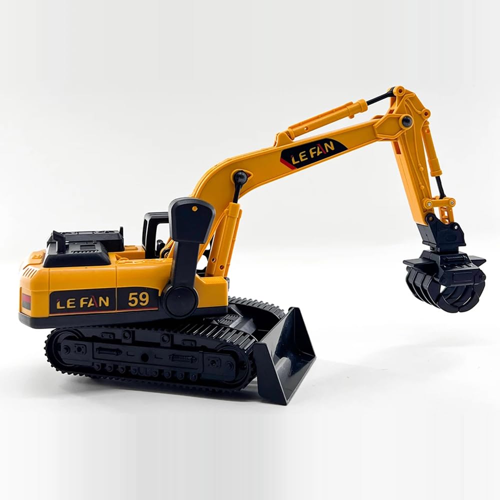 Construction Excavator Bulldozer Long Crane Engineering Vehicle Model Unbreakable Toy for 3 Years Old Boy and Girl