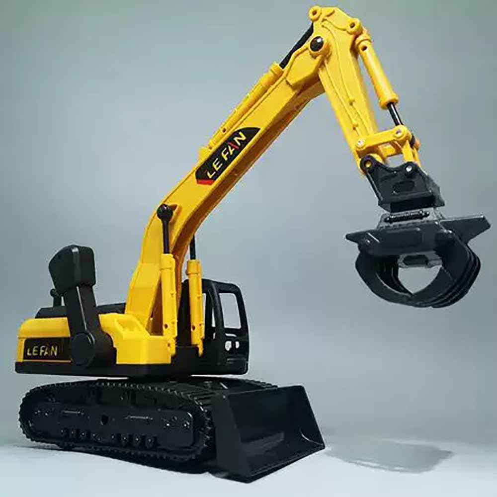 Construction Excavator Bulldozer Long Crane Engineering Vehicle Model Unbreakable Toy for 3 Years Old Boy and Girl