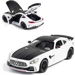 Mercedes Benz AMG GTR 1:24 Die Cast Metal Toy Car With Sound and Light for Kids Boy Girl Gift (Multi Color) [Size : 20Cm*8Cm*7Cm]