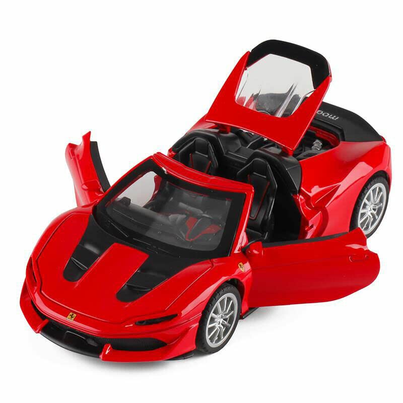 FERRARI J50 1:32 DIECAST METAL TOY CAR WITH OPENABLE DOORS & LIGHT, MUSIC BOYS CAR FOR KIDS BEST TOYS GIFTS TOYS FOR KIDS [SIZE:-16CM*6.5CM*4CM]【 MULTICOLOR 】