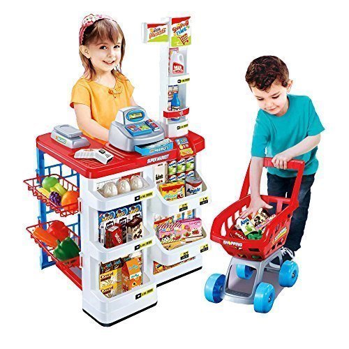 Supermarket Play Set Baby Bucket Shopping Cart