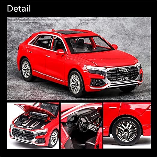 Audi Q8 1:24 Diecast Metal Toy Car Openable Doors Light Sound Multicolour (Pack Of 1)