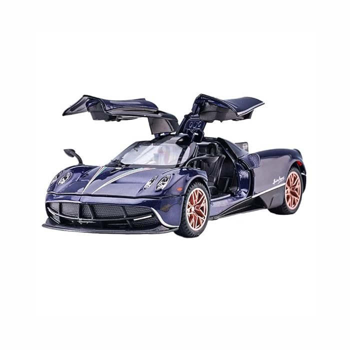 PAGANI HUAYRA 1:32 DIECAST METAL TOY CAR WITH OPENABLE DOOR AND SOUND LIGHT, GIFTS TOYS FOR KIDS【 MULTICOLOR 】[SIZE : 15.6CM* 7.7CM*4CM]