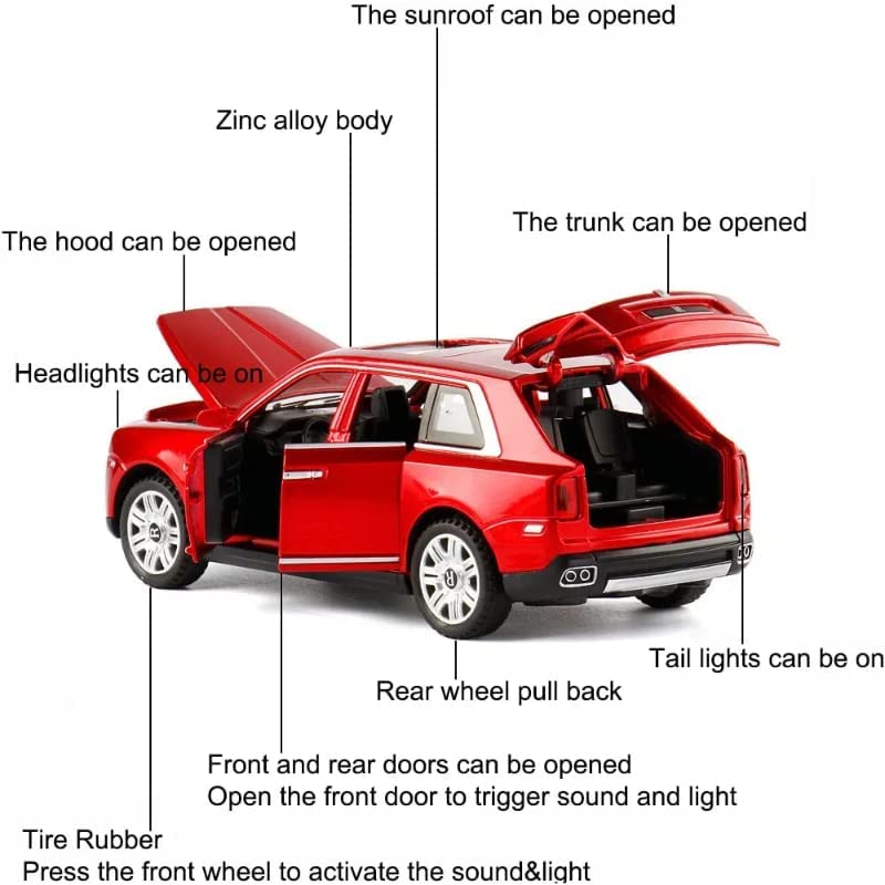 Rolls Royce Cullinan 1:32 Dicast Metal Toy Car Openable Doors & Light,Music {SIZE :- 16CM*6.5CM*5CM}[MULTICOLOR]