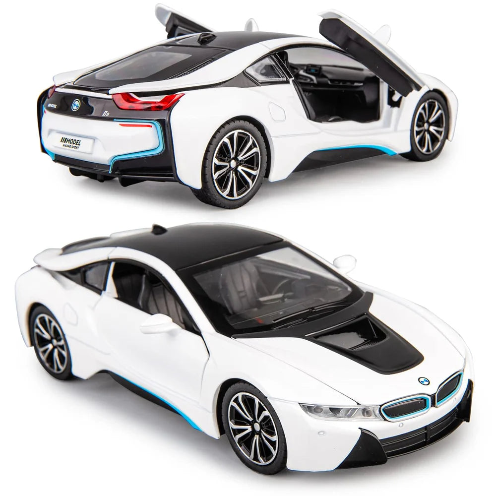 COMPATIBLE FOR BMW I8 1:24 DIECAST METAL TOY CAR (MULTICOLOUR :- WHITE, BLACK )