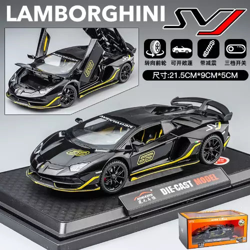 LAMBORGHINI SVJ-63 1:24 DIECAST METAL TOY CAR (MULTICOLOUR :- GRAY, GREEN ,YELLOW, BLACK)