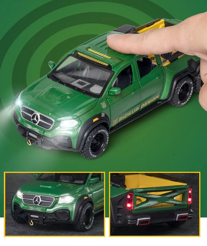 AMG*6-6-PICKUP 1:24 DIECAST METAL TOY CAR (MULTICOLOUR :-BLACK, GREEN ,RED)