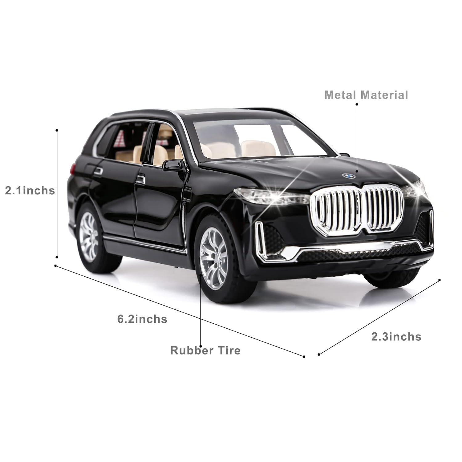 BMW X7 1:32 Die Cast Metal Toy Car Light And Sound For Kid (Pack Of 1)