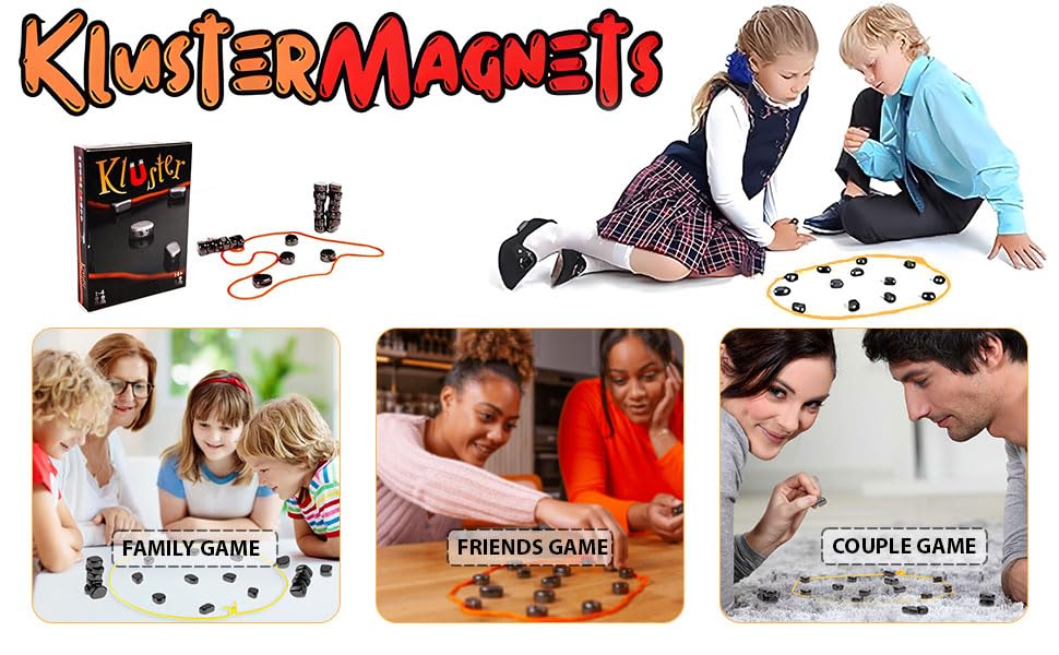 Kluster Magnets Game A fun tabletop game include 24 magnetic pieces Party & Fun Board Game