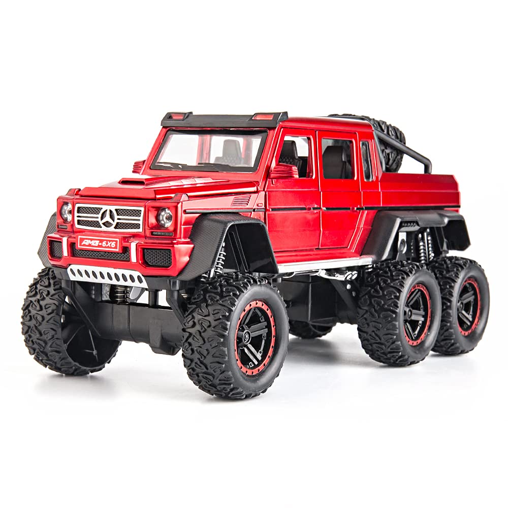 Mercedes Benz G63 6x6 1:22 Diecast Metal Toy Car (Muticolour :- Red, Black, White) [Size : 21Cm*9Cm*10Cm]