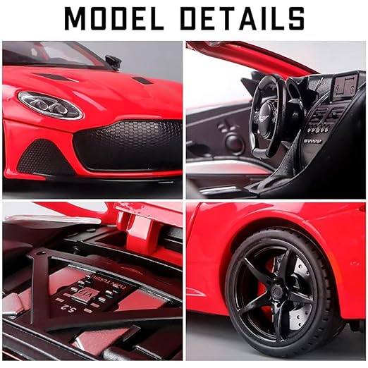 Aston Martin GT 1:24 Alloy Diecast Metal Toy Car Model Sound and Light Pull Back Collection Kids toy[3 Color available Any 1 Random Send ][22CM*9CM*8CM]