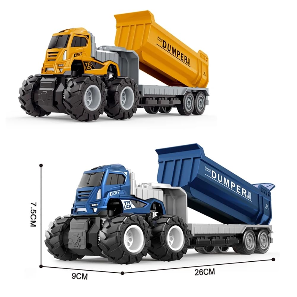 1:43 4WD Metal Toys Alloy Diecast Transport Dumper Truck Set Toy, Diecast Miniature Car Model(2 Color Truck Sent Any 1 Truck)(Transport Dumper Truck) - Multicolor