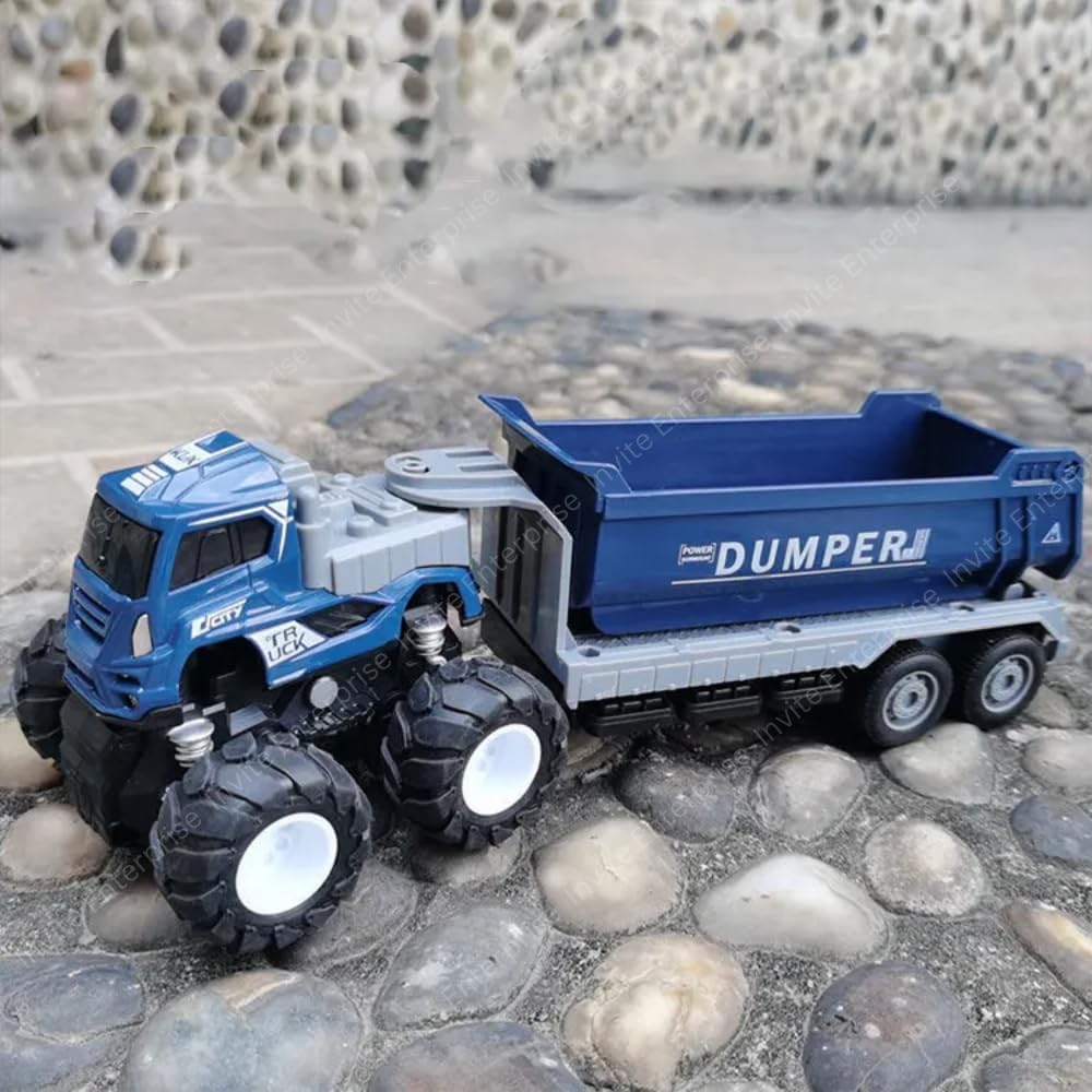 1:43 4WD Metal Toys Alloy Diecast Transport Dumper Truck Set Toy, Diecast Miniature Car Model(2 Color Truck Sent Any 1 Truck)(Transport Dumper Truck) - Multicolor