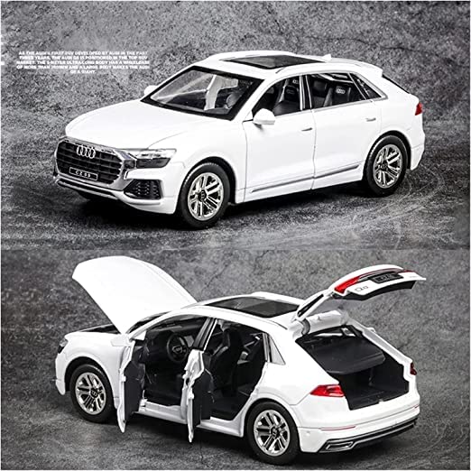 Audi Q8 1:24 Diecast Metal Toy Car Openable Doors Light Sound Multicolour (Pack Of 1)