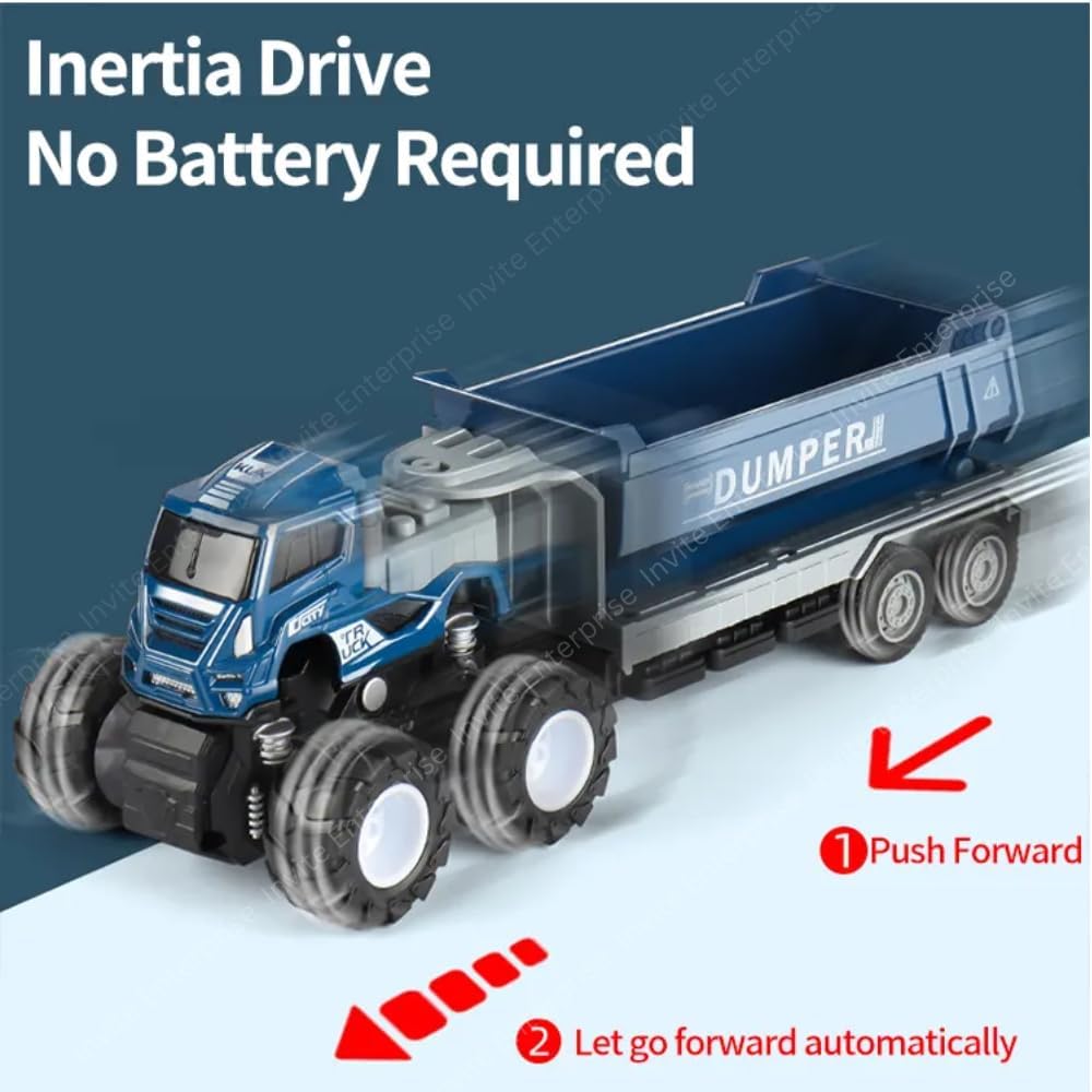 1:43 4WD Metal Toys Alloy Diecast Transport Dumper Truck Set Toy, Diecast Miniature Car Model(2 Color Truck Sent Any 1 Truck)(Transport Dumper Truck) - Multicolor