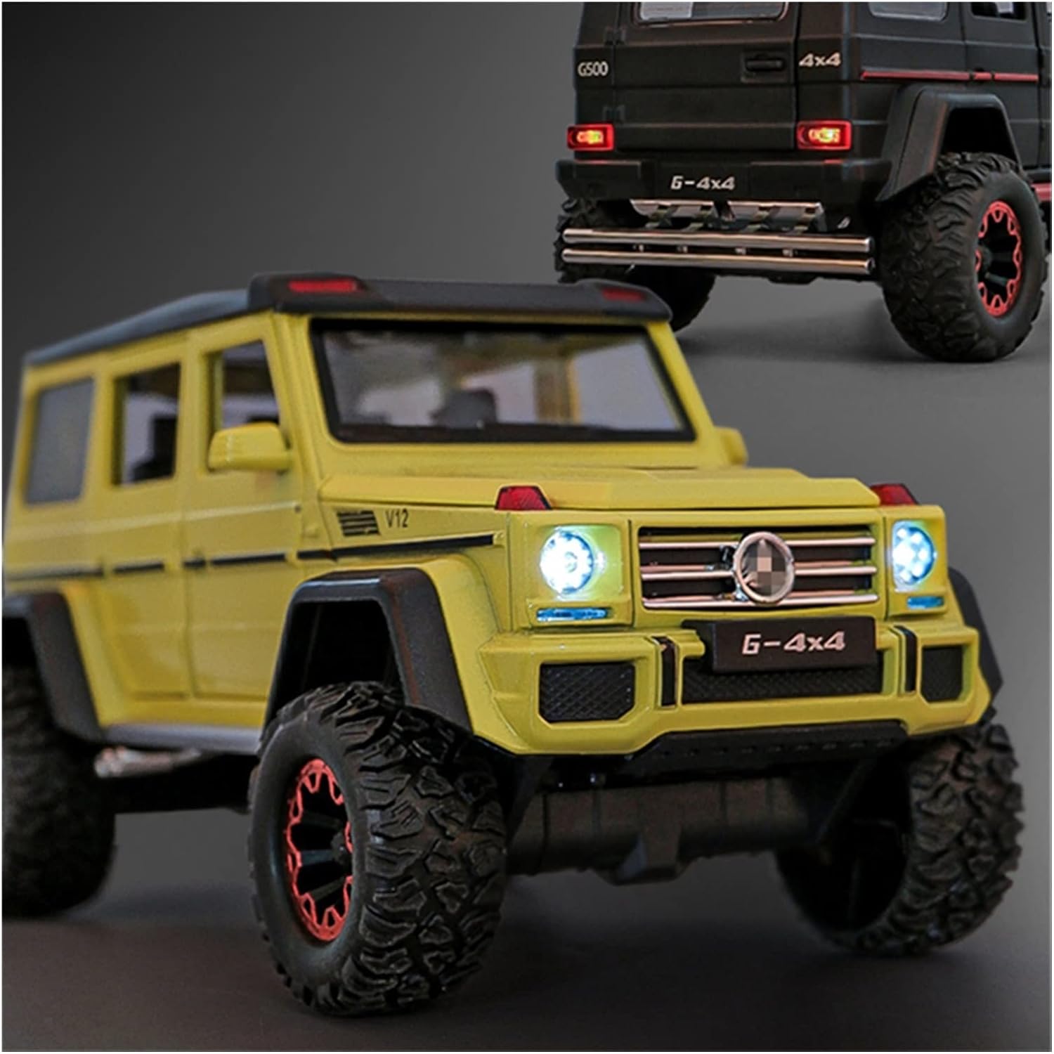 Mercedes AMG G500 4X4 1:24 Diecast Metal Car (Multicolour :- Black, White, Yellow) [Size : 21Cm*11Cm*10Cm]