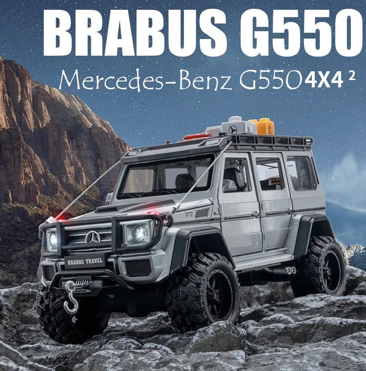 Mercedes-Benz Brabus G550 1:24 DIECAST METAL TOY CAR WITH OPENABLE DOORS & LIGHT, MUSIC BOYS CAR FOR KIDS BEST TOYS GIFTS TOYS FOR KIDS [SIZE:-24.5CM*11.3CM*10.6CM]【 MULTICOLOR 】