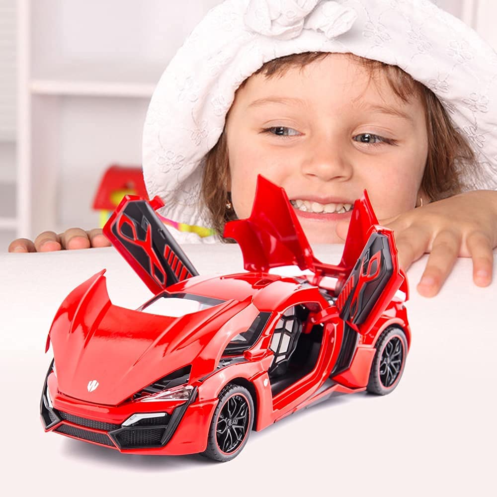 Lykan Hyper Sport Big Size 1:24 Diecast Metal Toy Car Openable Door and Sound Light, Gifts Toys for Kids (Multicolor, Pack Of1) [Size : ‎21.5 Cm*9 Cm*5.5Cm]