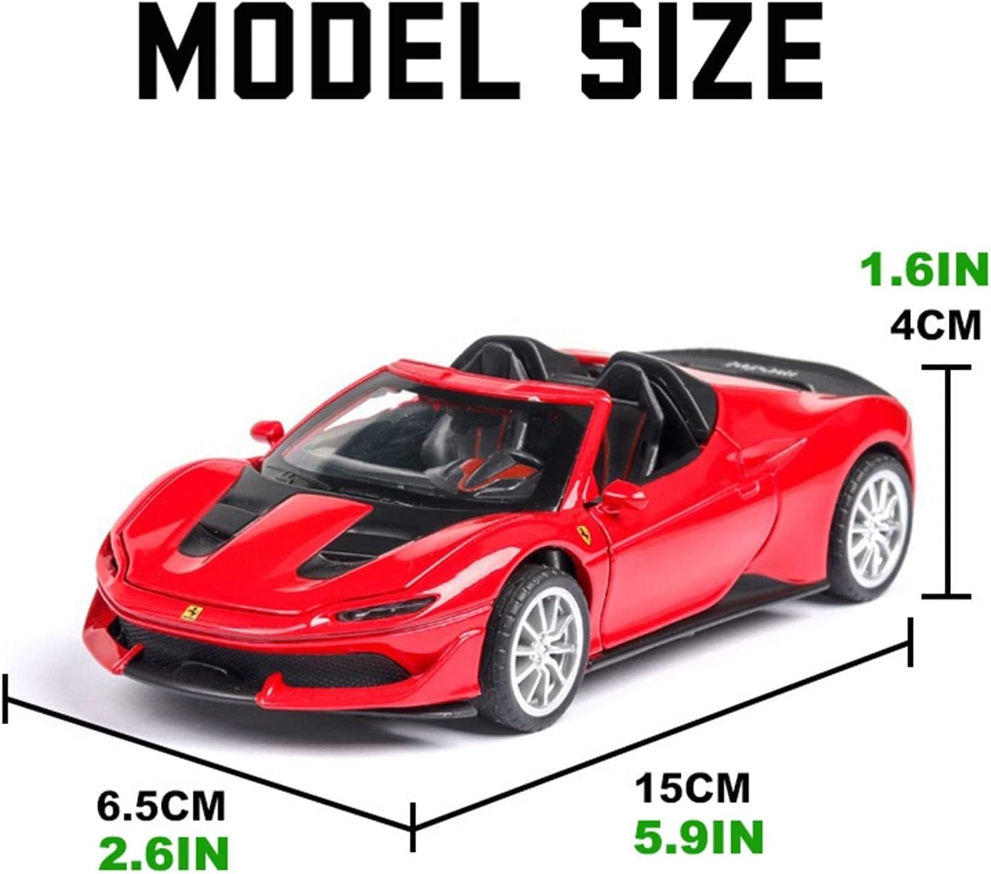 FERRARI J50 1:32 DIECAST METAL TOY CAR WITH OPENABLE DOORS & LIGHT, MUSIC BOYS CAR FOR KIDS BEST TOYS GIFTS TOYS FOR KIDS [SIZE:-16CM*6.5CM*4CM]【 MULTICOLOR 】