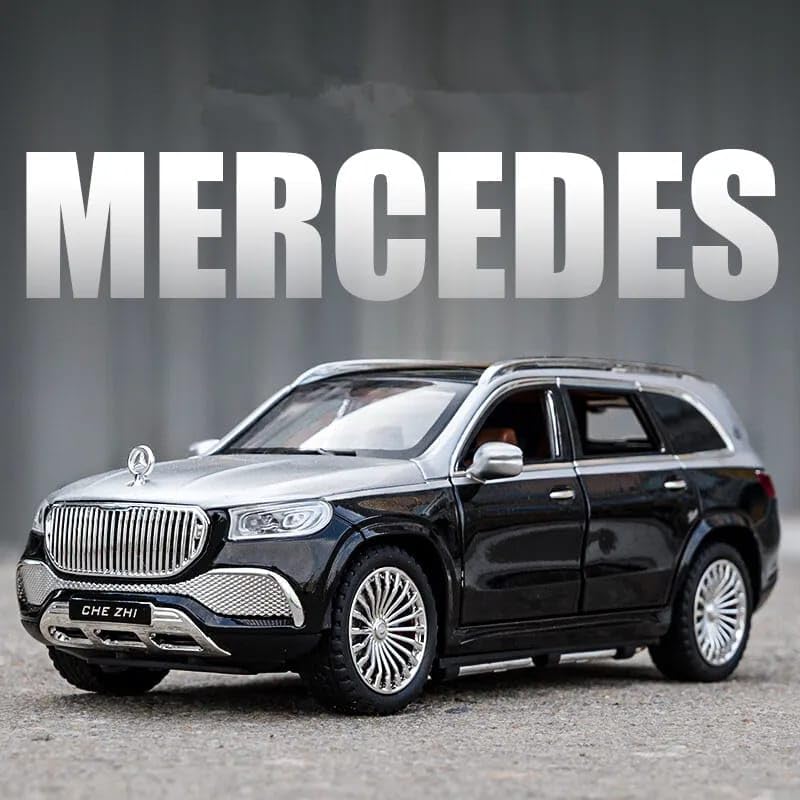 Mercedes Benz GLS600 1:24 Diecast Metal Toy Car Scale Model with Sound Light Mini Auto Toy for Kids Metal Model Toy Car with Sound and Light (MULTICOLOR)