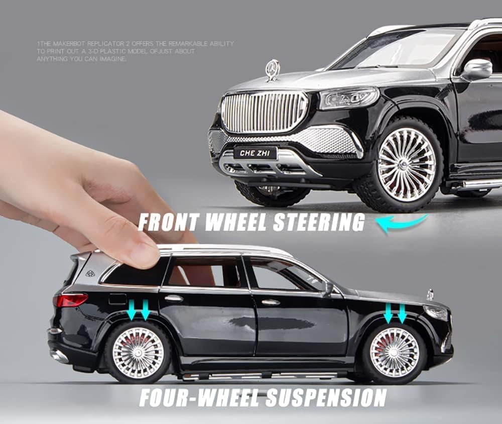 Mercedes Benz GLS600 1:24 Diecast Metal Toy Car Scale Model with Sound Light Mini Auto Toy for Kids Metal Model Toy Car with Sound and Light (MULTICOLOR)