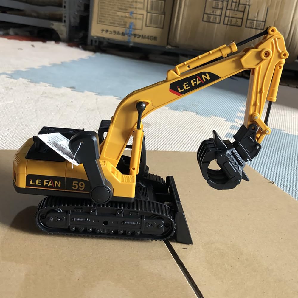 Construction Excavator Bulldozer Long Crane Engineering Vehicle Model Unbreakable Toy for 3 Years Old Boy and Girl