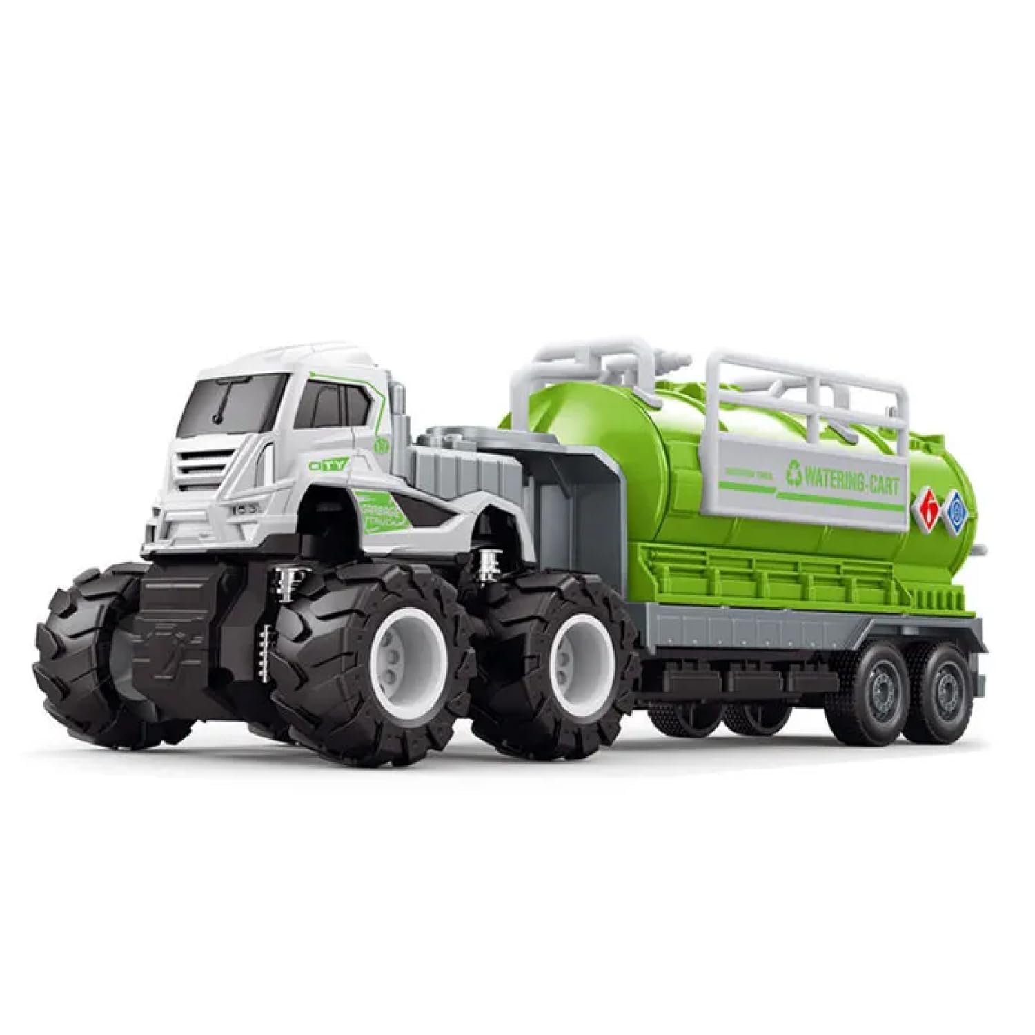 Truck Vehicle Die Cast 1:43 Scale Truck with 4x4 Vehicle Push%& Pull Along | Pull Back Truck Pack of 2 Peices (Multicolor) (Sanitation-Combo)