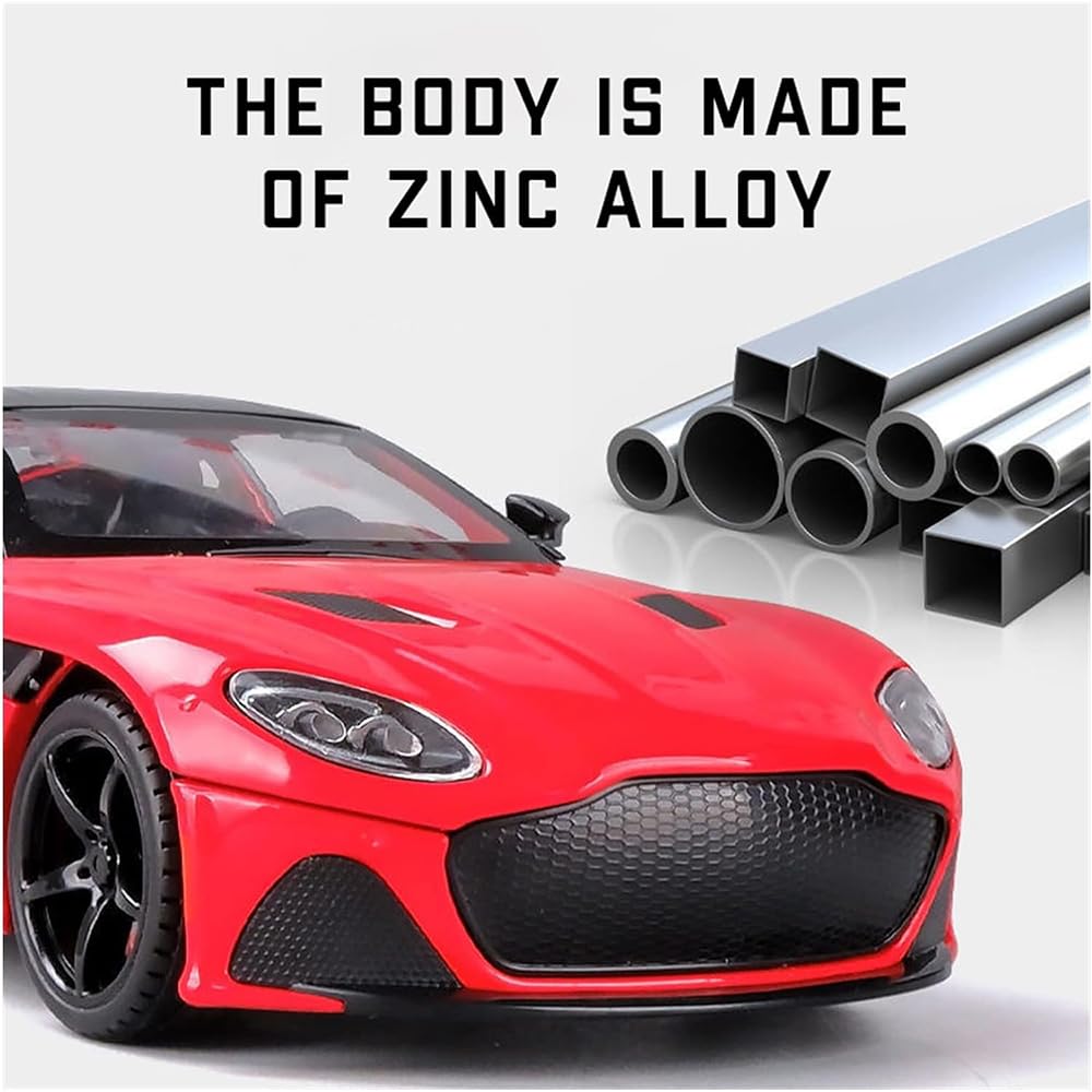 Aston Martin GT 1:24 Alloy Diecast Metal Toy Car Model Sound and Light Pull Back Collection Kids toy[3 Color available Any 1 Random Send ][22CM*9CM*8CM]