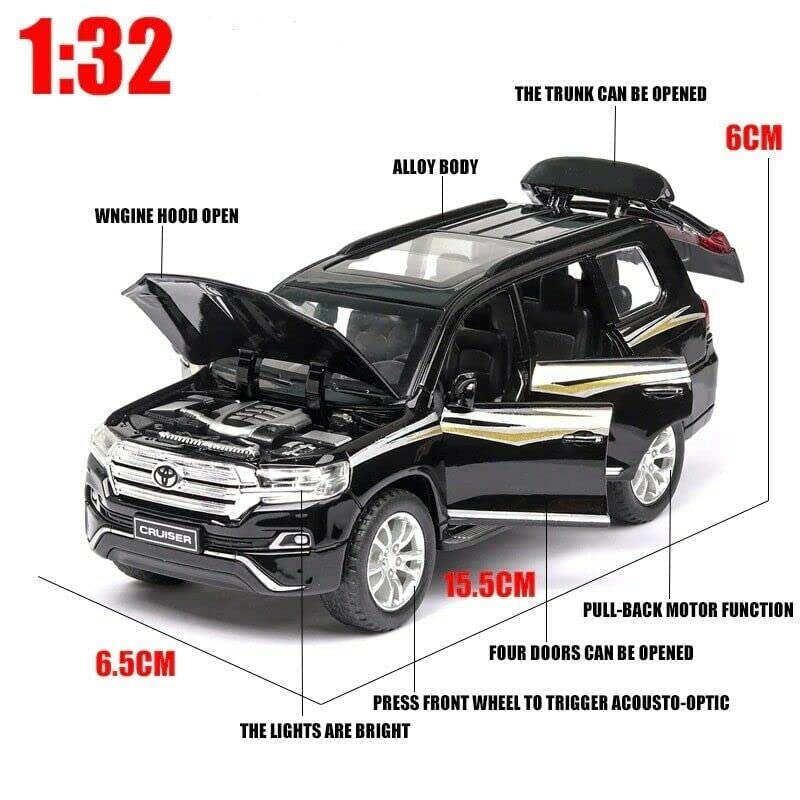 Toyota Land Cruiser Prado 1:32 Diecast Metal Car Model Toy With Music (4 Color Available 1 Color Send)