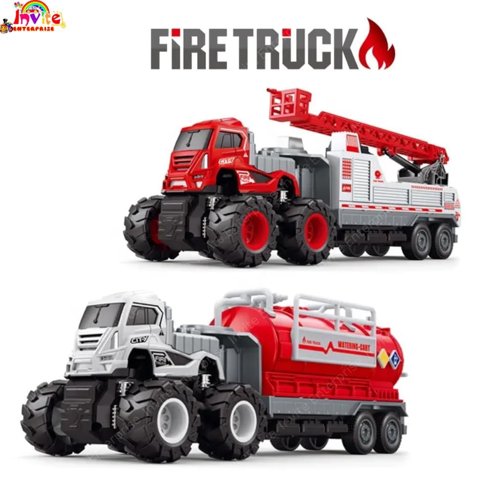 1:43 4WD Metal Toys Alloy Diecast Truck Set , Diecast Miniature Car Model (Pack of 3) (City Service Truck)