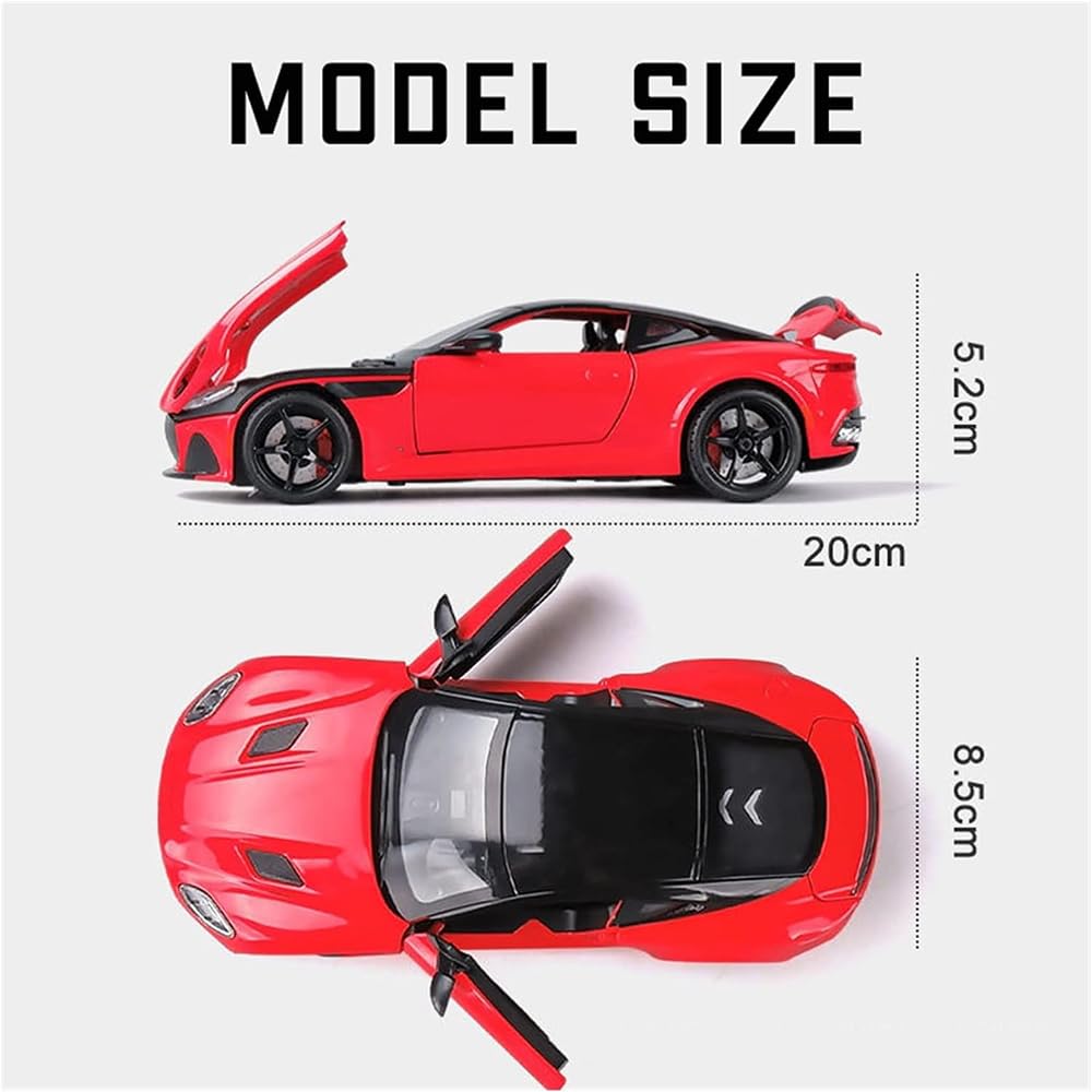 Aston Martin GT 1:24 Alloy Diecast Metal Toy Car Model Sound and Light Pull Back Collection Kids toy[3 Color available Any 1 Random Send ][22CM*9CM*8CM]