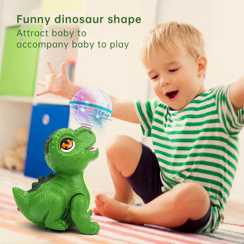 Electric Dinosaur Toy with Top Ball Battery Powered