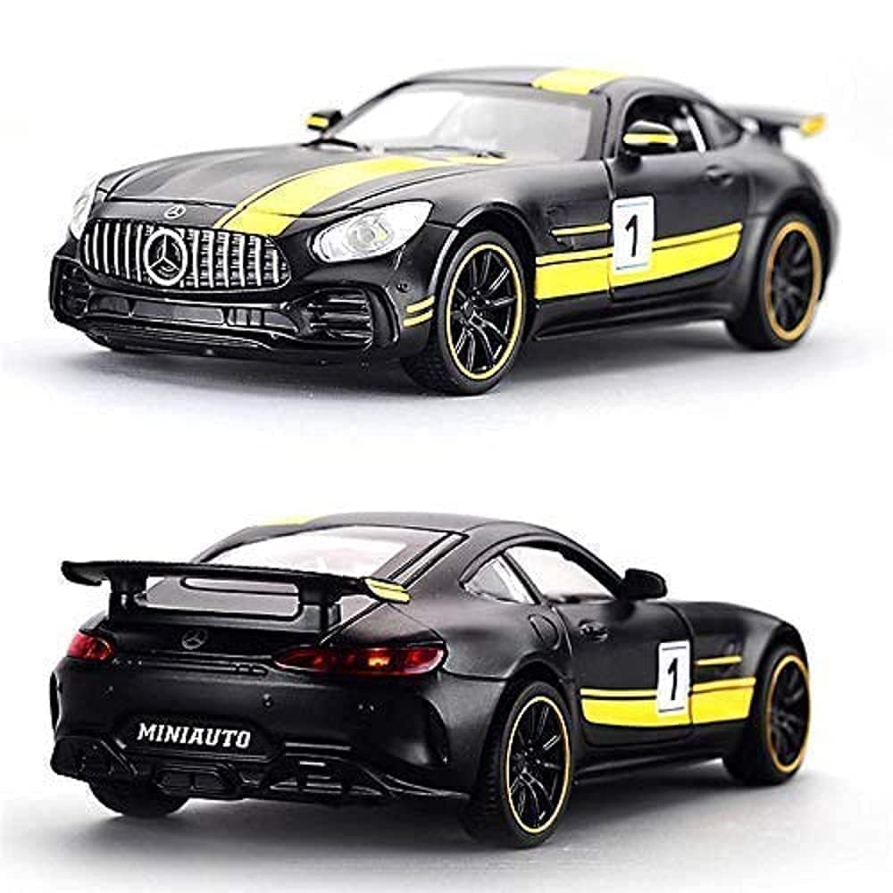 Mercedes Benz AMG GTR 1:24 Die Cast Metal Toy Car With Sound and Light for Kids Boy Girl Gift (Multi Color) [Size : 20Cm*8Cm*7Cm]