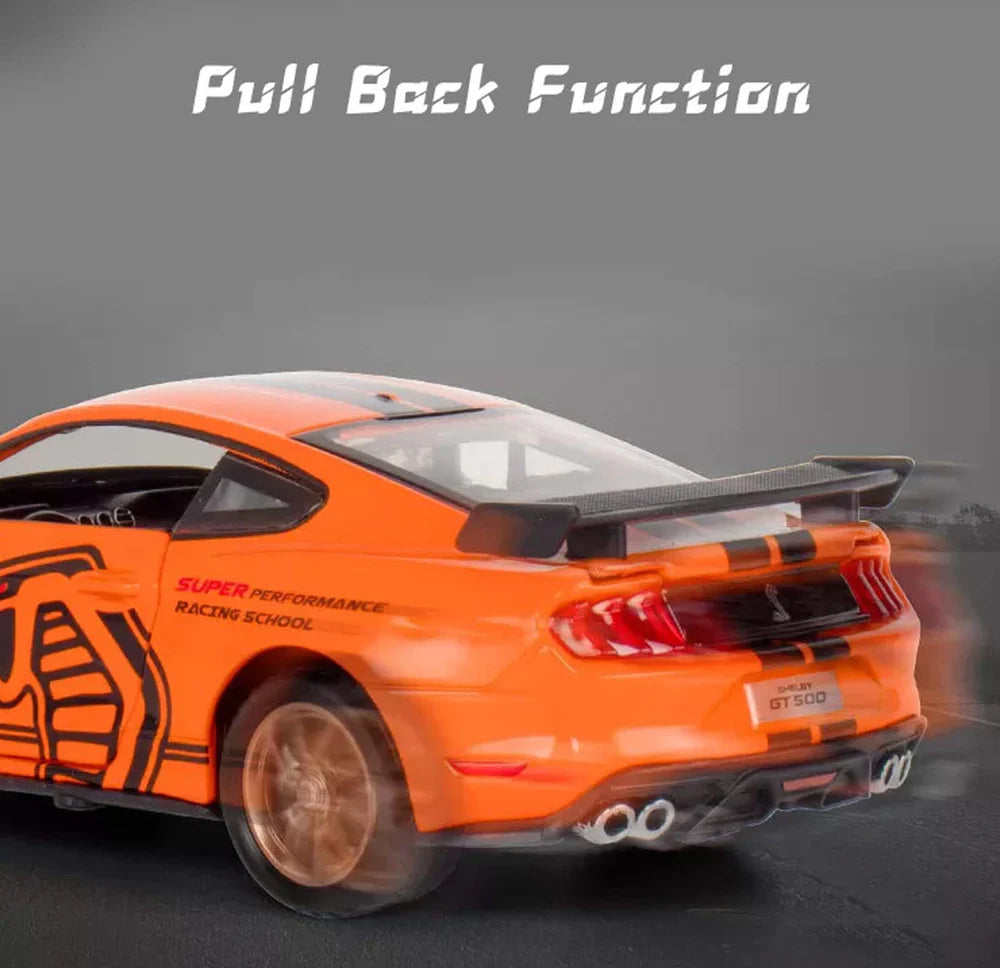 MUSTANG GT500 1:32 DIECAST METAL TOY CAR (MULTICOLOUR :- ORANGE, BLACK, BLUE, WHITE)