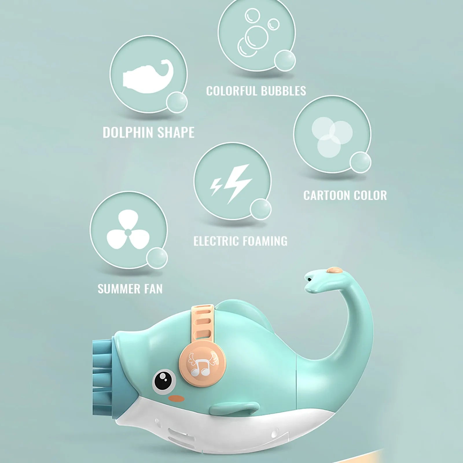 DOLPHIN WATER BUBBLE GUN BUBBLE MACHINE CUTE GUN TOY