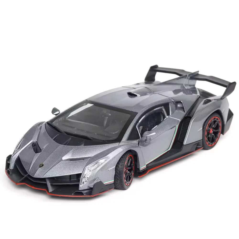 LAMBORGHINI VENENO 1:24 DIECAST METAL TOY CAR (MULTICOLOUR :- RED, WHITE GRAY)